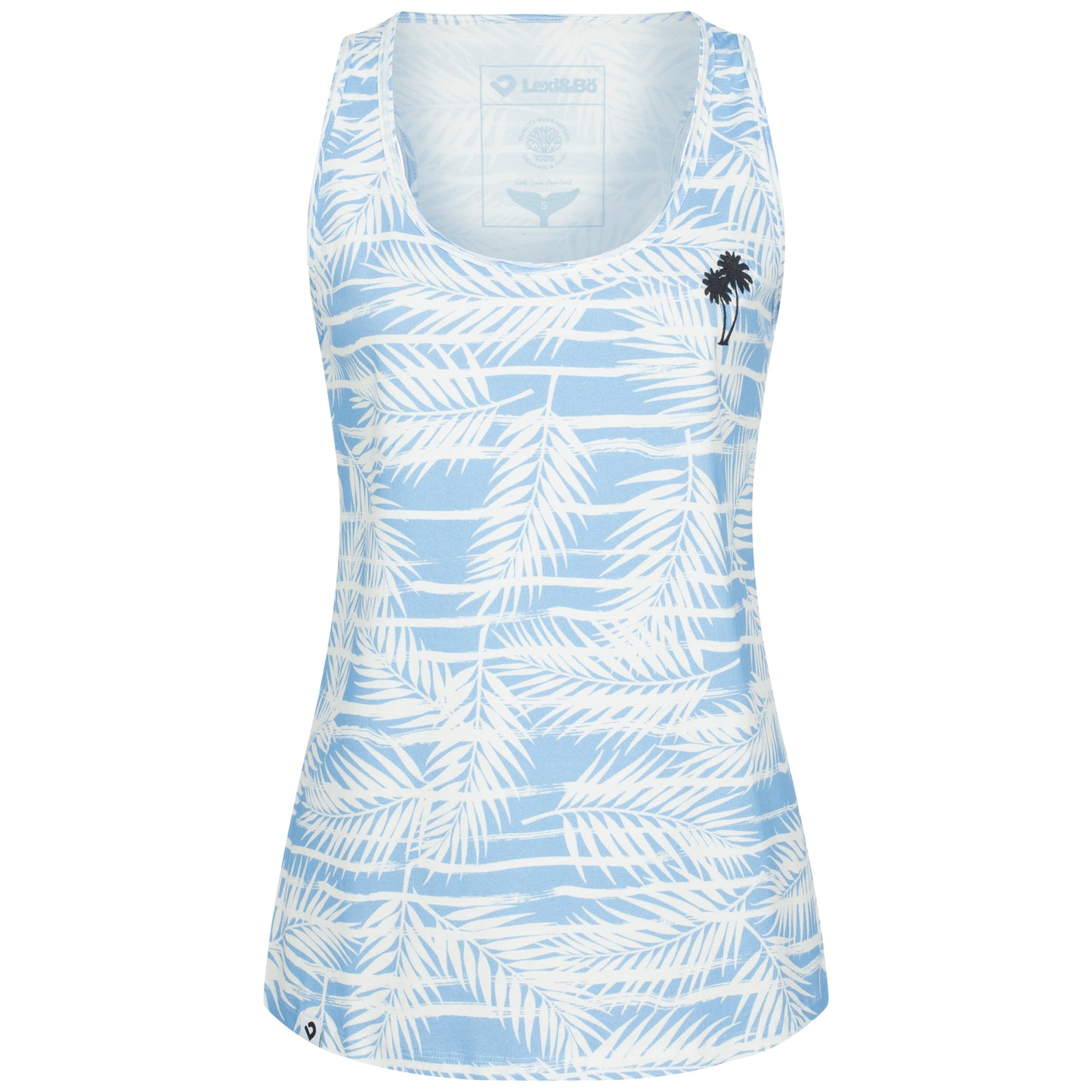 Palms Tank Top Long Cut Damen Airy Blue - Front