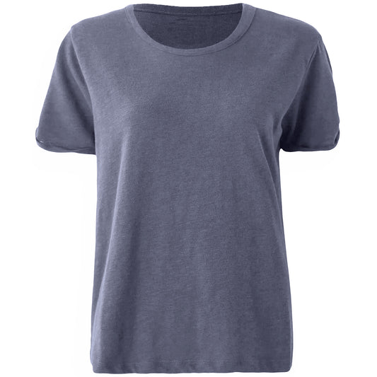 Basic Damen Oversized T-Shirt Blue Granite Frontansicht ohne Print