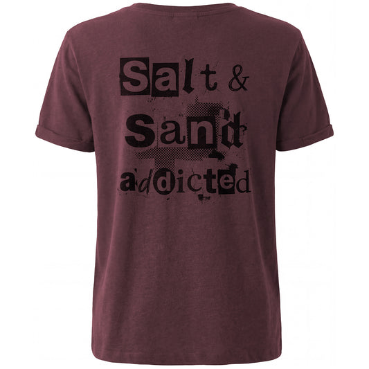 Salt and Sand addicted Damen Oversized T-Shirt Windsor Wine Rückenprint