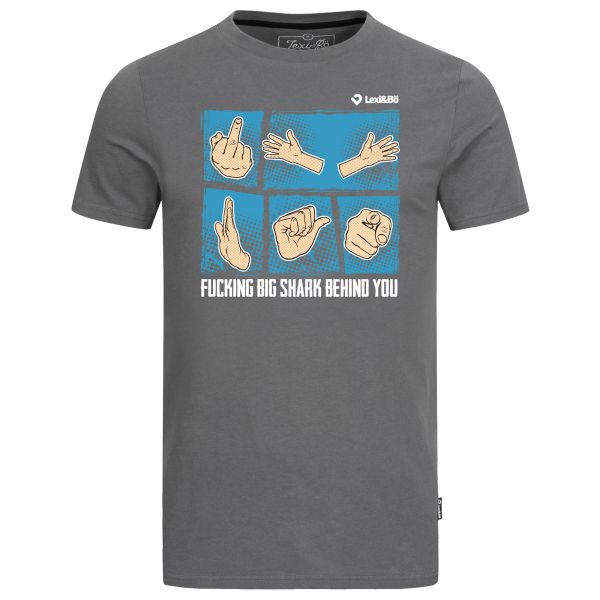 Fucking bis shark behind you T-Shirt für Herren mit Comic Print