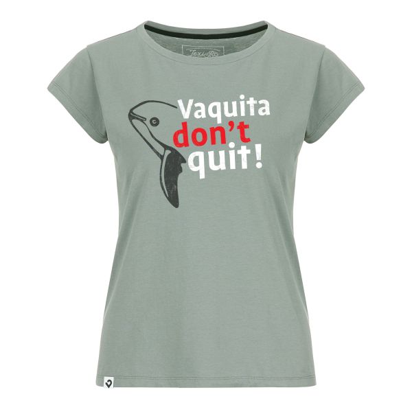 VAQUITA DON'T QUIT! DAMEN T-SHIRT - Basaltgrau mit Vaquita Print