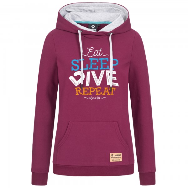 Eat. Sleep. Dive. Repeat. Women's hoodie with statement print for divers made of American fleece