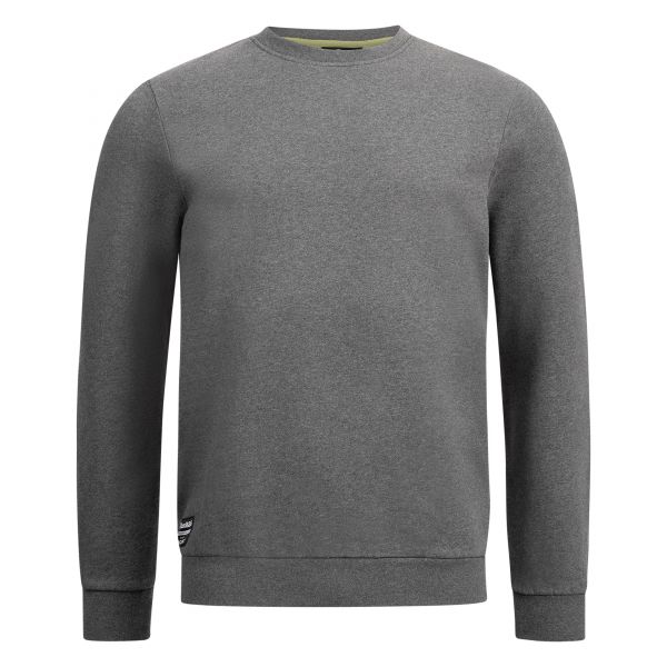 Light grey men's jumper with round neck in organic cotton