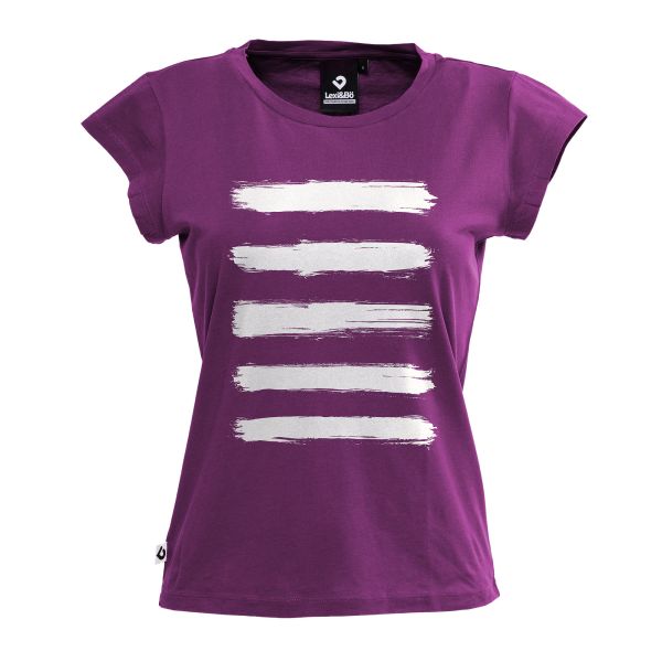 Lexi&Bö Brushed Stripes Women T-Shirt in Aubergine