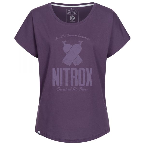 Oversized T-Shirt für Damen in lila mit Nitrox-Print