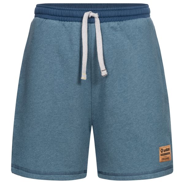 Sweat shorts for women in blue melange with two side pockets