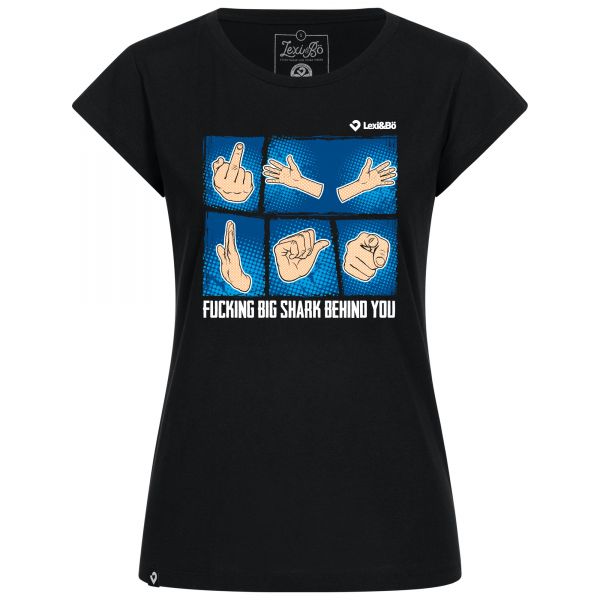 Fucking big shark behind you women's t-shirt