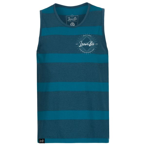 Men's striped tank top with classic straight cut and logo chest print