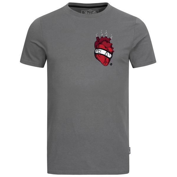 Diver's heart T-Shirt in the colour Iron Gate with chest print